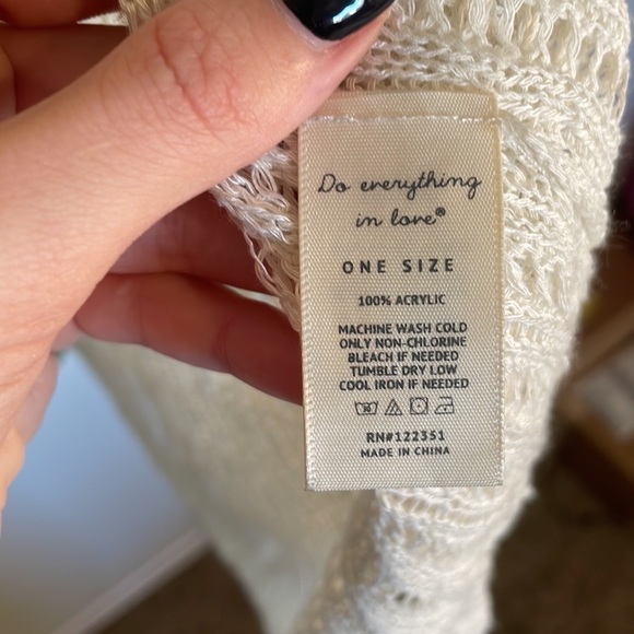 Do Everything In Love Open Knit Crochet Short Sleeve Belted Bathingsuit Cover Up - Picture 2 of 8